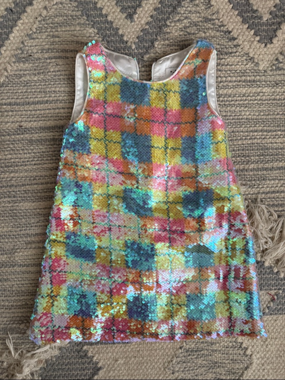 Lola + The Boys Multicolor Sequin Plaid Shift Dress